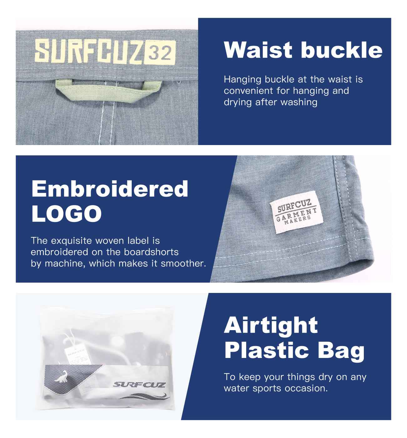 Traje de Baño Hombre - Estilo Boardshort Vintage - Color Gris Cruzer