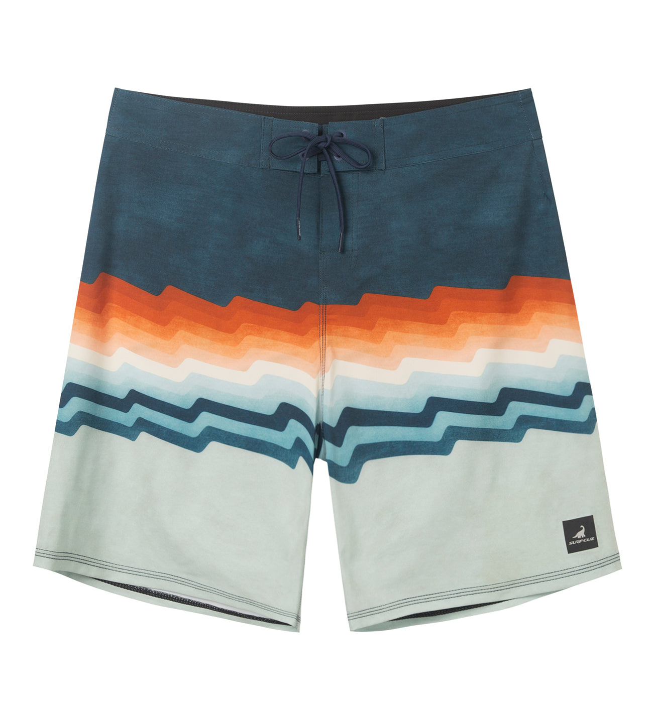 Traje de Baño Hombre - Estilo Boardshort - Diseño Lineas - Color Azul Navy