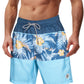 Traje de baño Hombre - Diseño estampado floral hojas celestes - Secado rápido