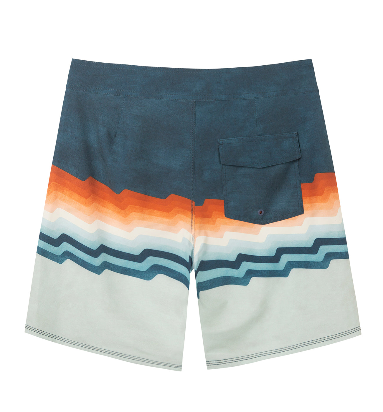 Traje de Baño Hombre - Estilo Boardshort - Diseño Lineas - Color Azul Navy