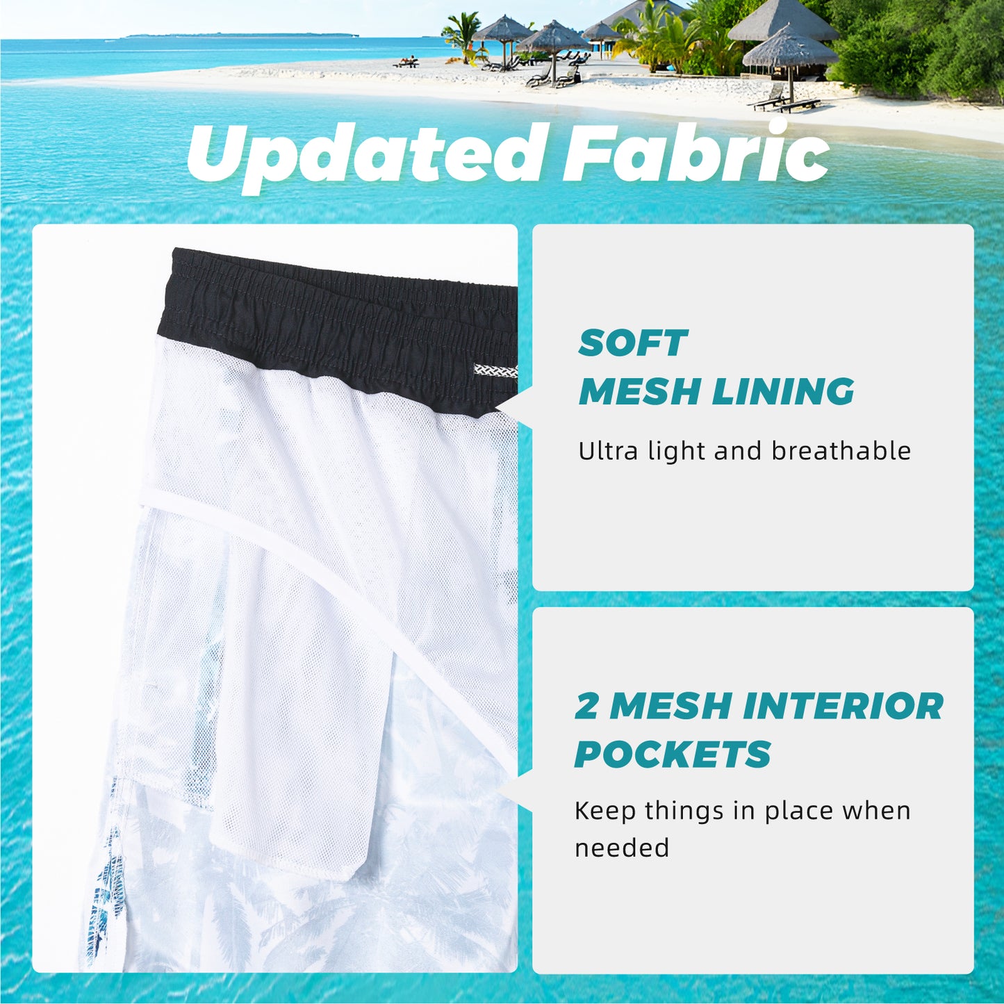 Traje de baño Hombre - Diseño estampado floral Palmeras - Secado rápido