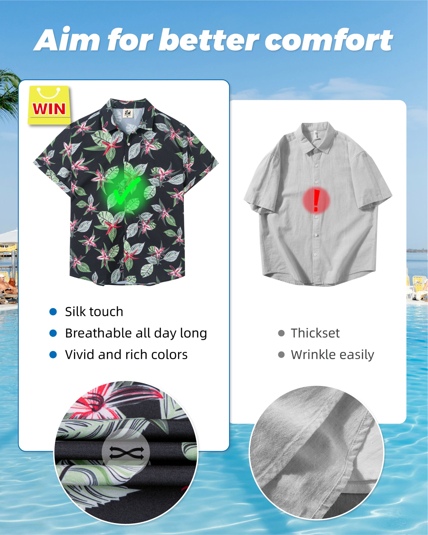 Camisa Guayabera Hombre - Diseño Hojas Tropical - color Negro