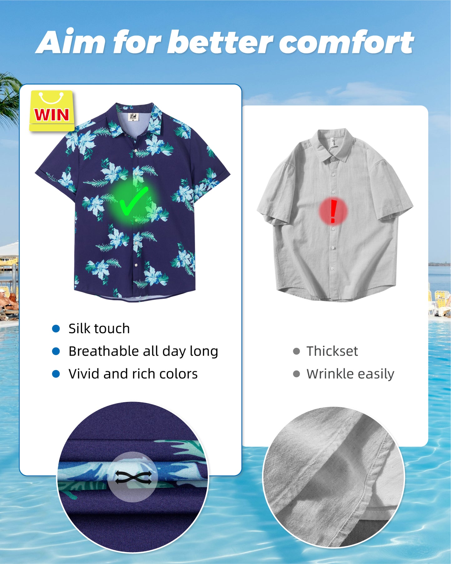 Camisa Guayabera Hombre - Diseño Tropical - color Morado