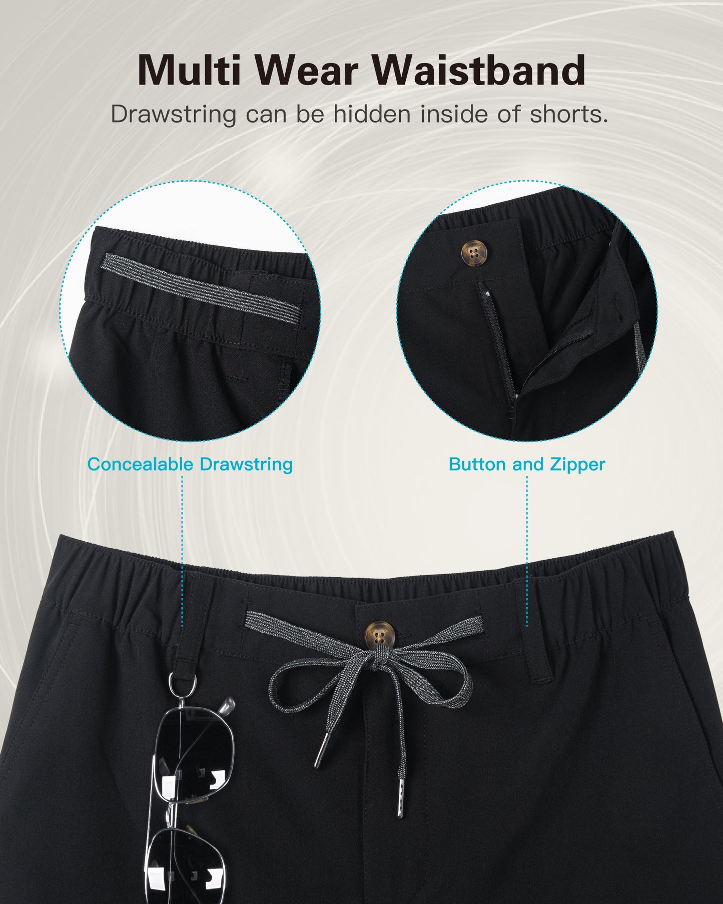 Short Casual Hombre color Negro, 12.7 cm de largo