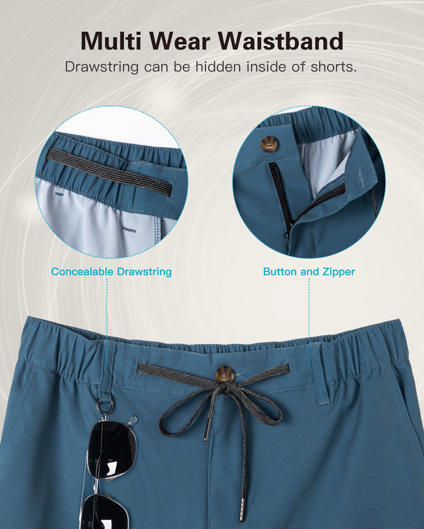 Short Casual Hombre color Azul, 12.7 cm de largo