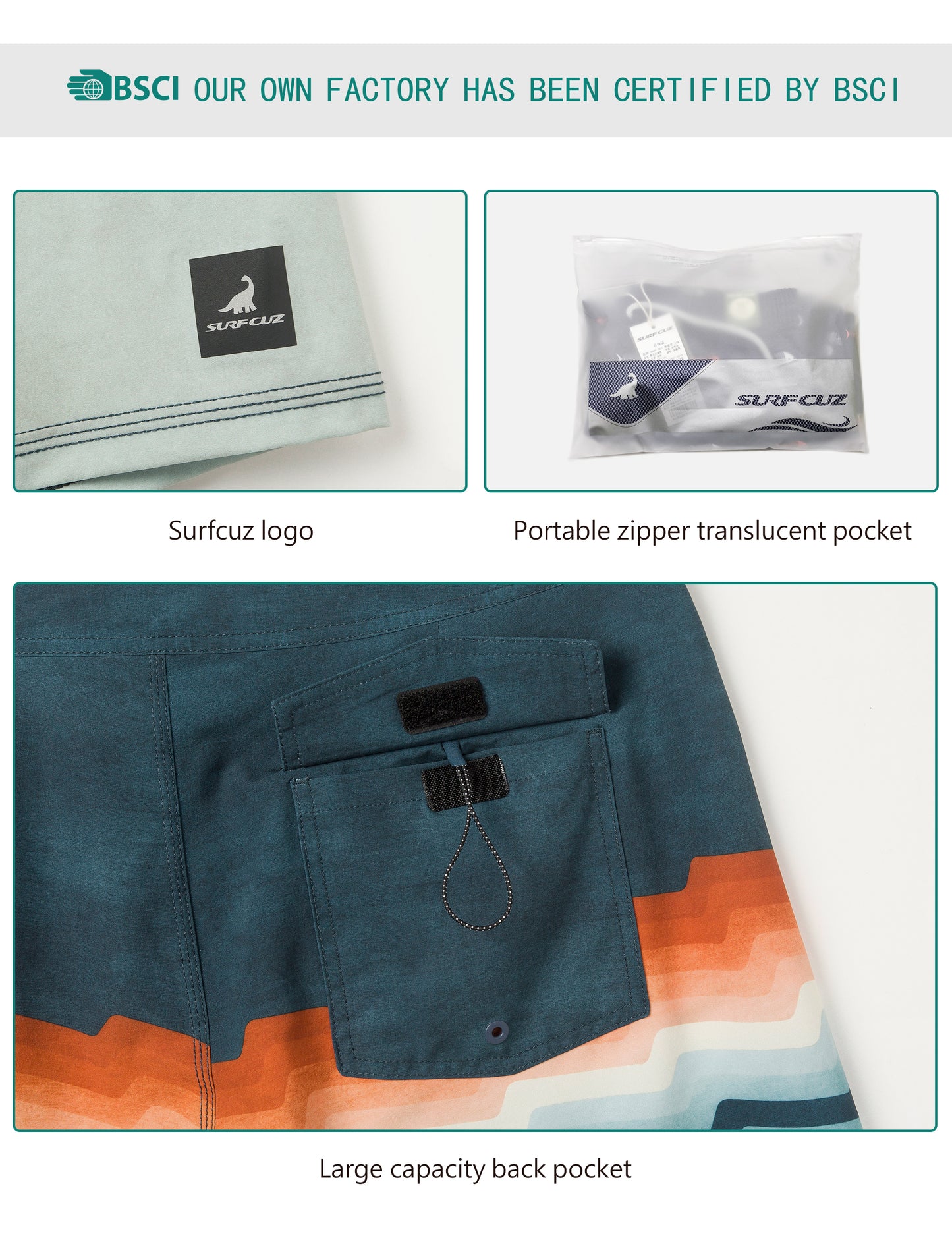 Traje de Baño Hombre - Estilo Boardshort - Diseño Lineas - Color Azul Navy