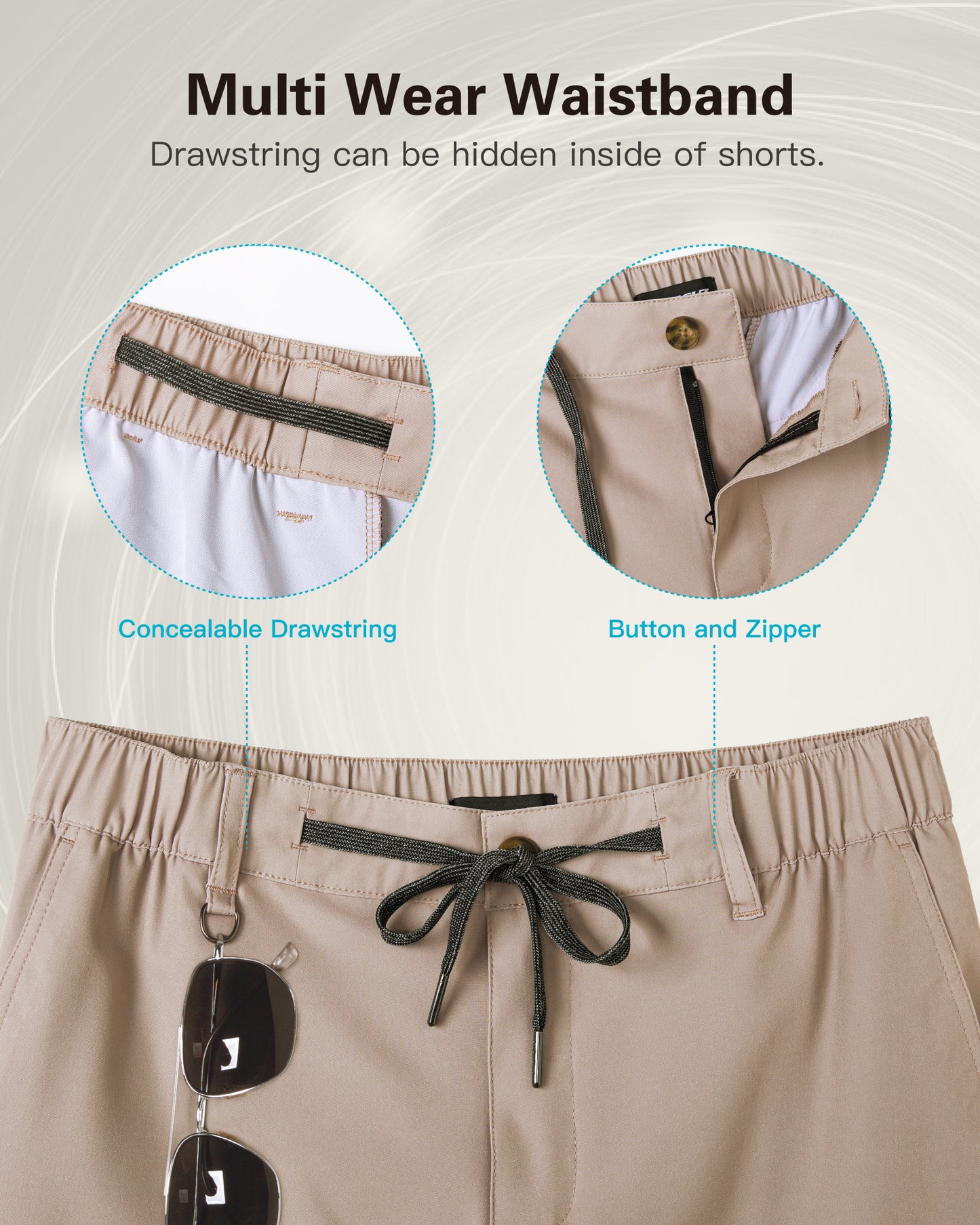 Short Casual Hombre color Beige, 12.7 cm de largo