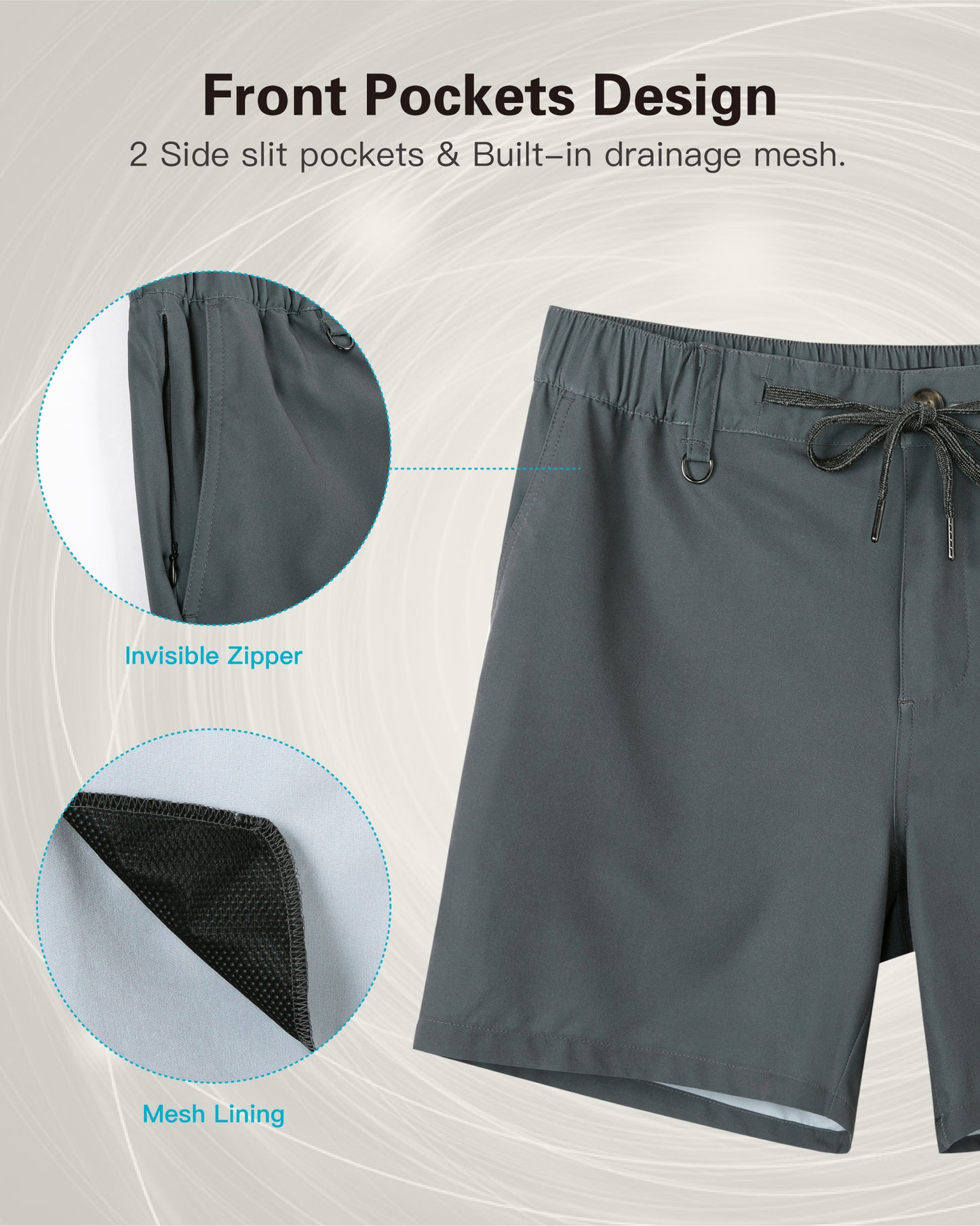 Short Casual Hombre color Gris, 12.7 cm de largo