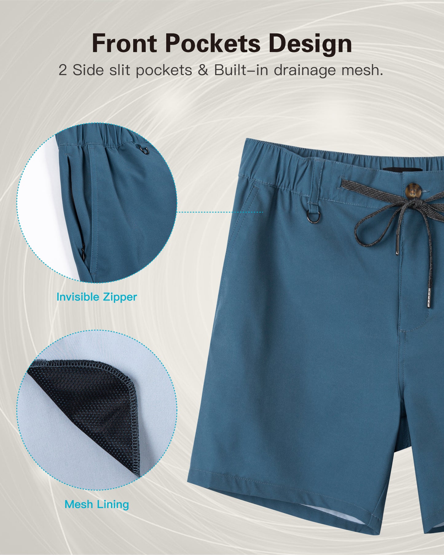 Short Casual Hombre color Azul, 12.7 cm de largo