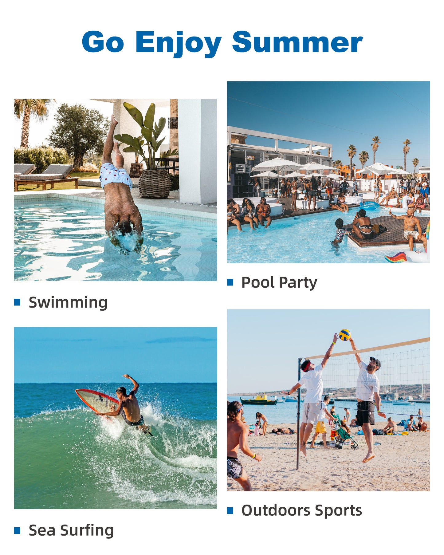 Traje de baño Hombre 2 en 1 - Diseño Motivos Tropicales - largo pierna 11.5 cm - color Negro