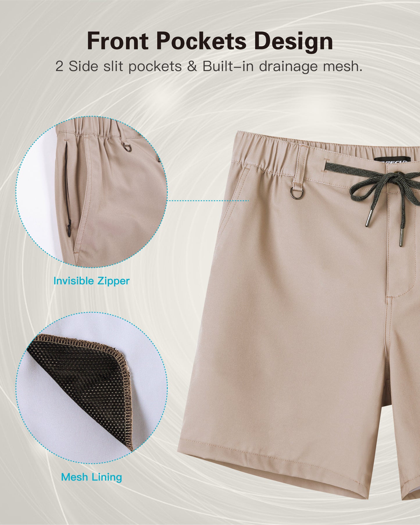 Short Casual Hombre color Beige, 12.7 cm de largo