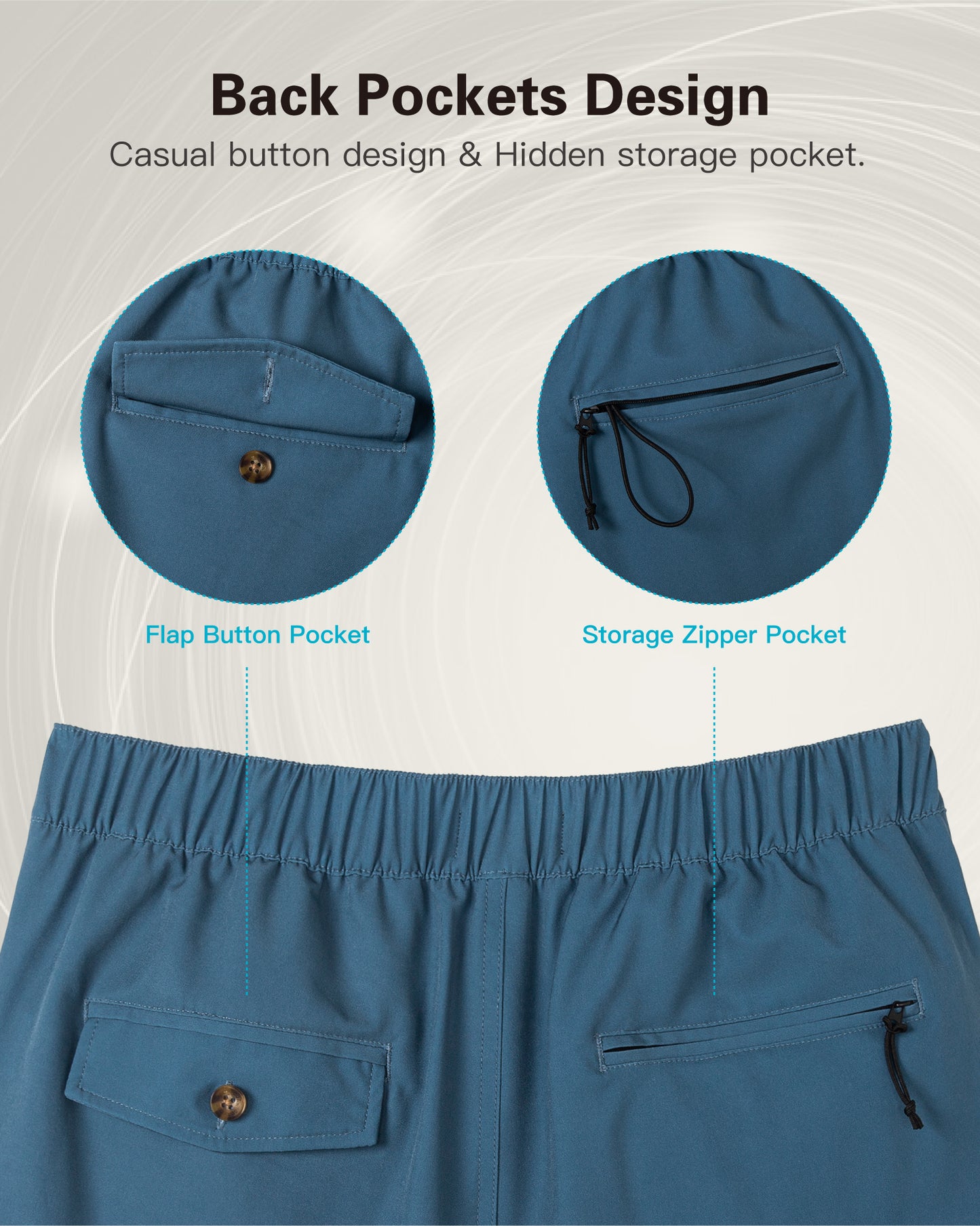 Short Casual Hombre color Azul, 12.7 cm de largo