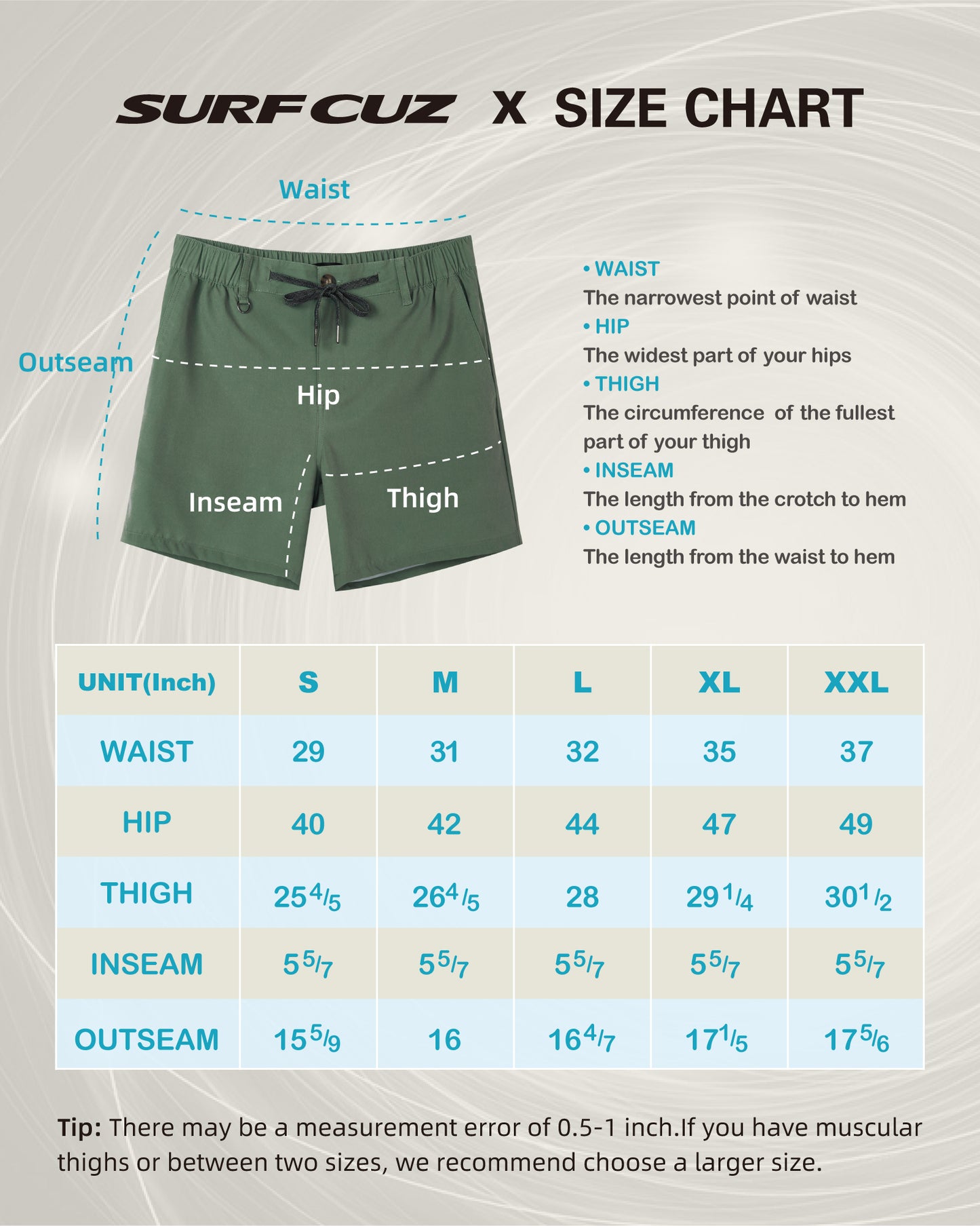 Short Casual Hombre color Verde Oliva, 12.7 cm de largo