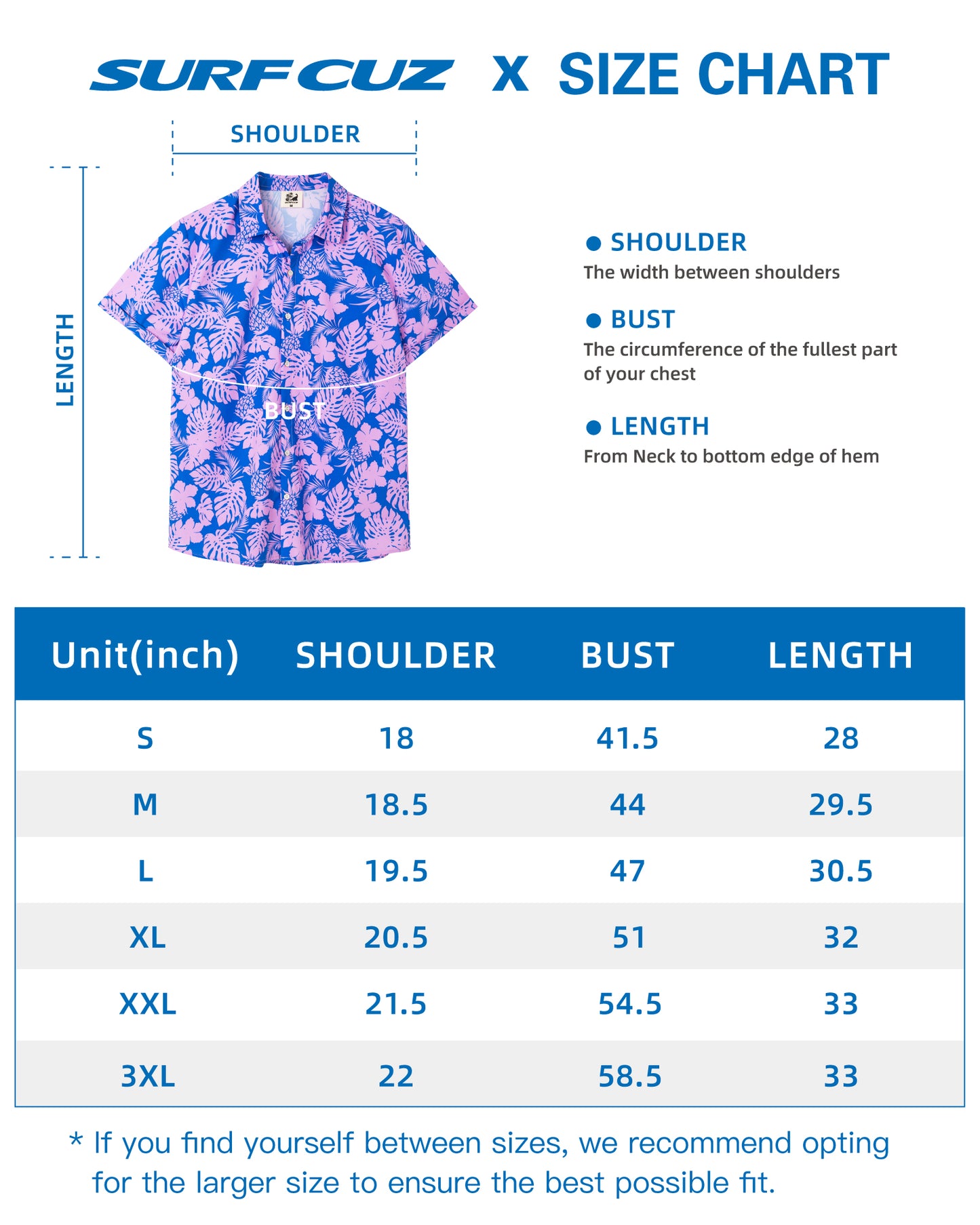 Camisa Guayabera Hombre - Diseño Monsteras - color Rosado y Azul