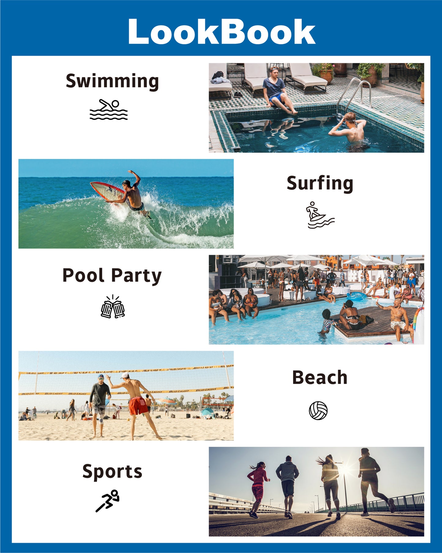 Traje de baño Hombre 2 en 1 - Diseño Hojas - largo pierna 18 cm - color Multicolor