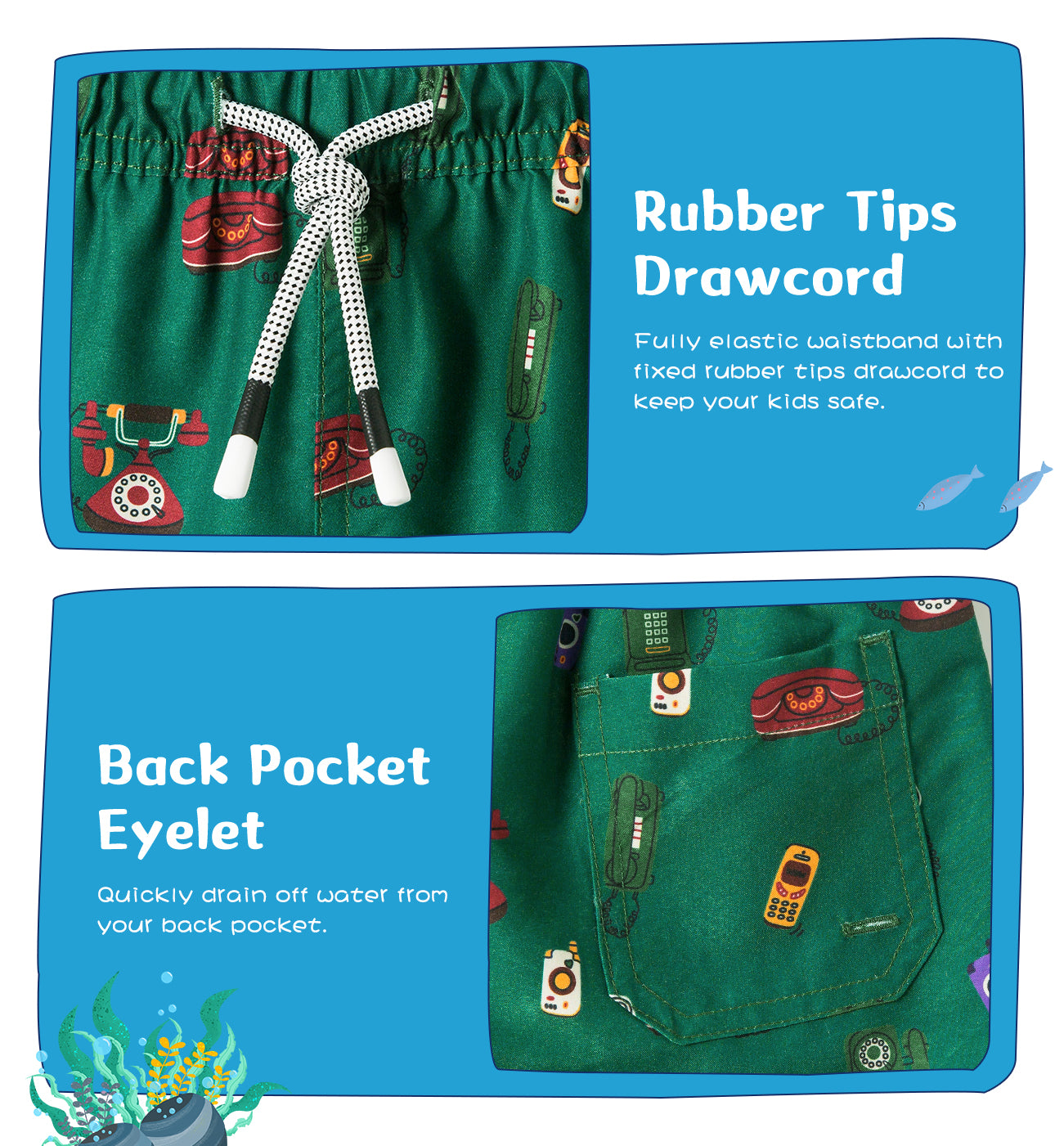 Traje de baño Niño - Diseño teléfonos vintage- FPS 50+