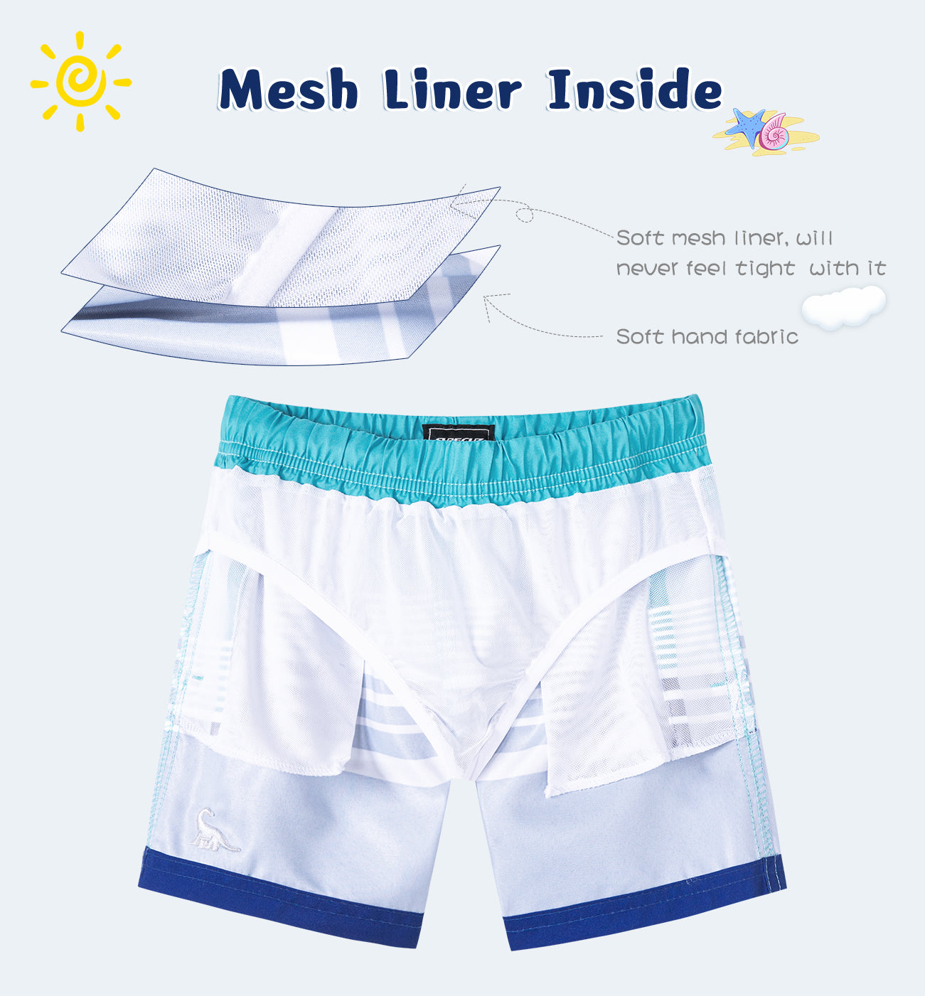 Traje de Baño Niño - Diseño líneas azules - FPS 50+