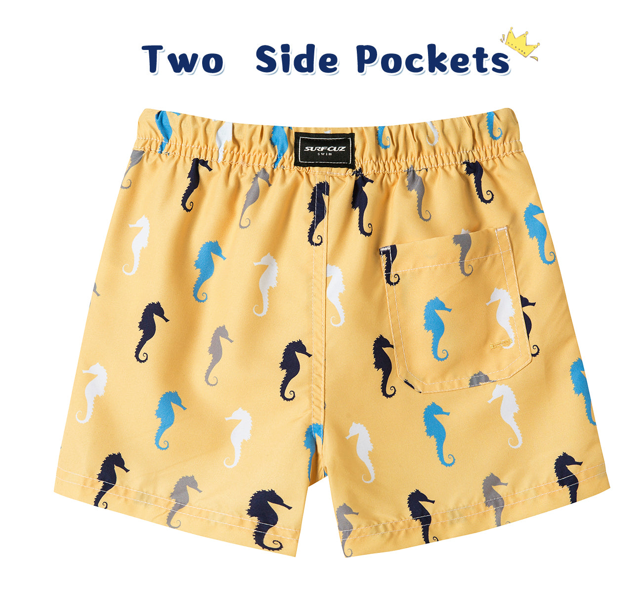 Little Boys Swim Trunks UPF 50+ Toddler Beach Shorts Yellow