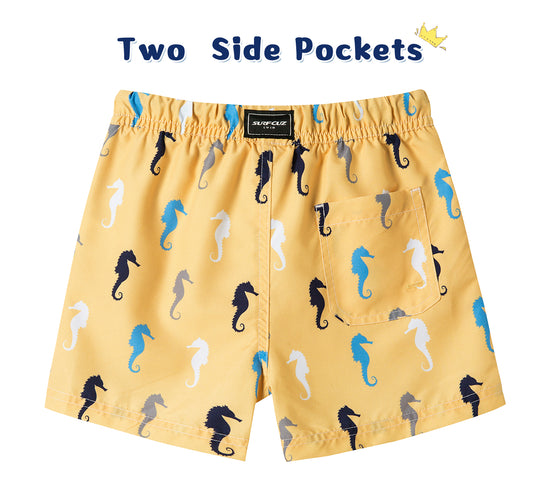 Little Boys Swim Trunks UPF 50+ Toddler Beach Shorts Yellow
