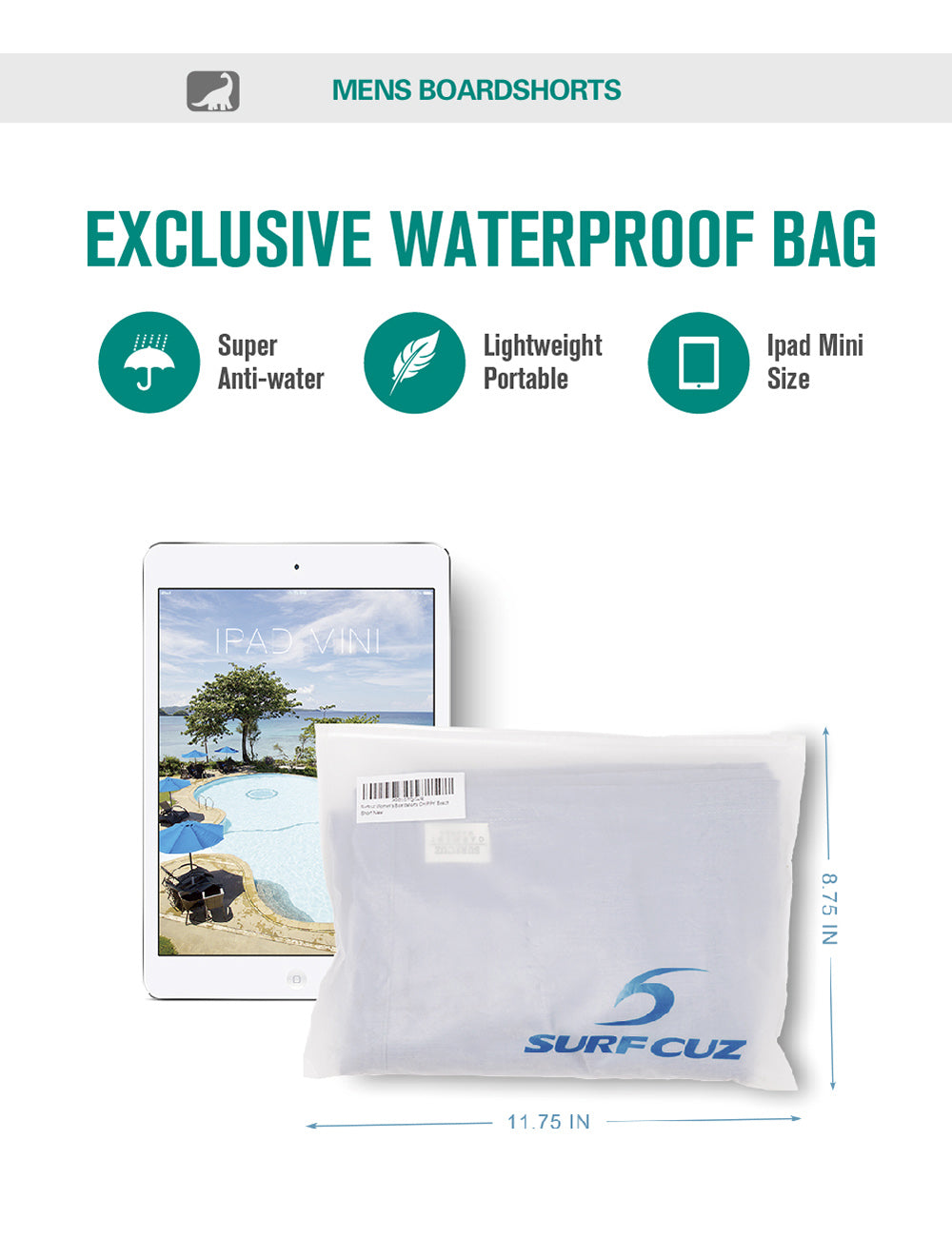 Traje de Baño Hombre - Estilo Boardshort Vintage - Color Blue Cruzer